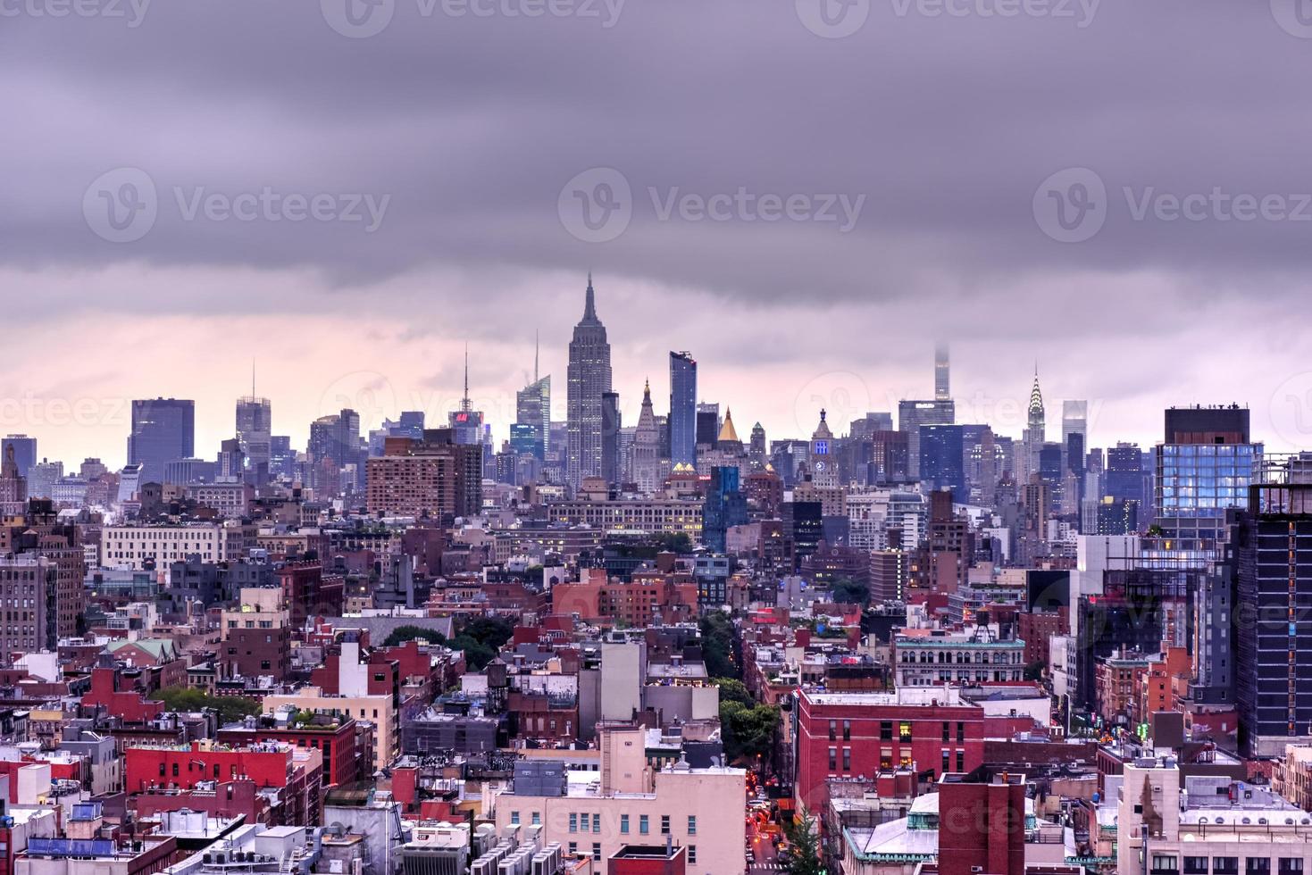 New York City - August 12, 2017 -  Manhattan skyline view in the evening as dusk approaches. photo