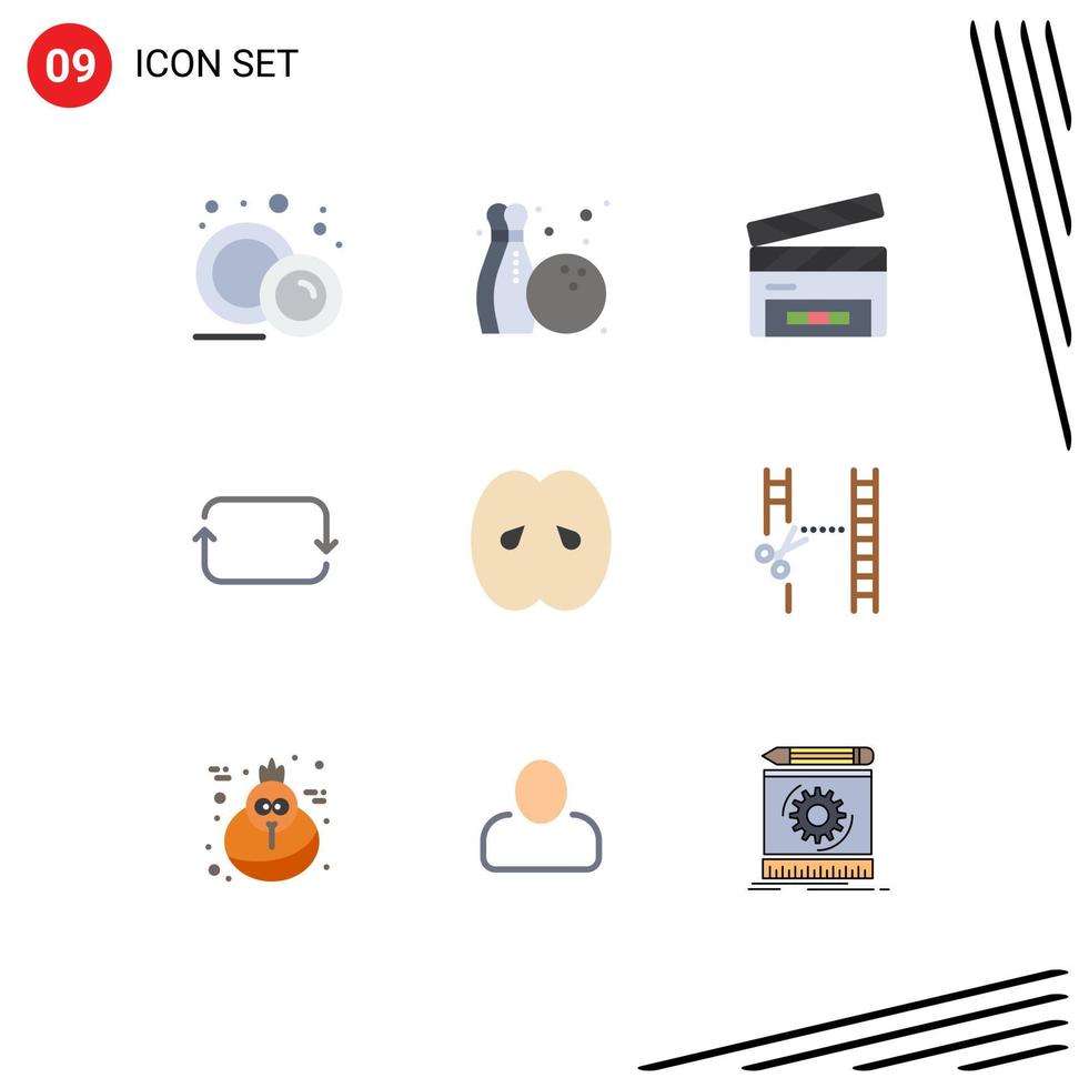 9 Universal Flat Colors Set for Web and Mobile Applications grocery drink clapper sets front Editable Vector Design Elements