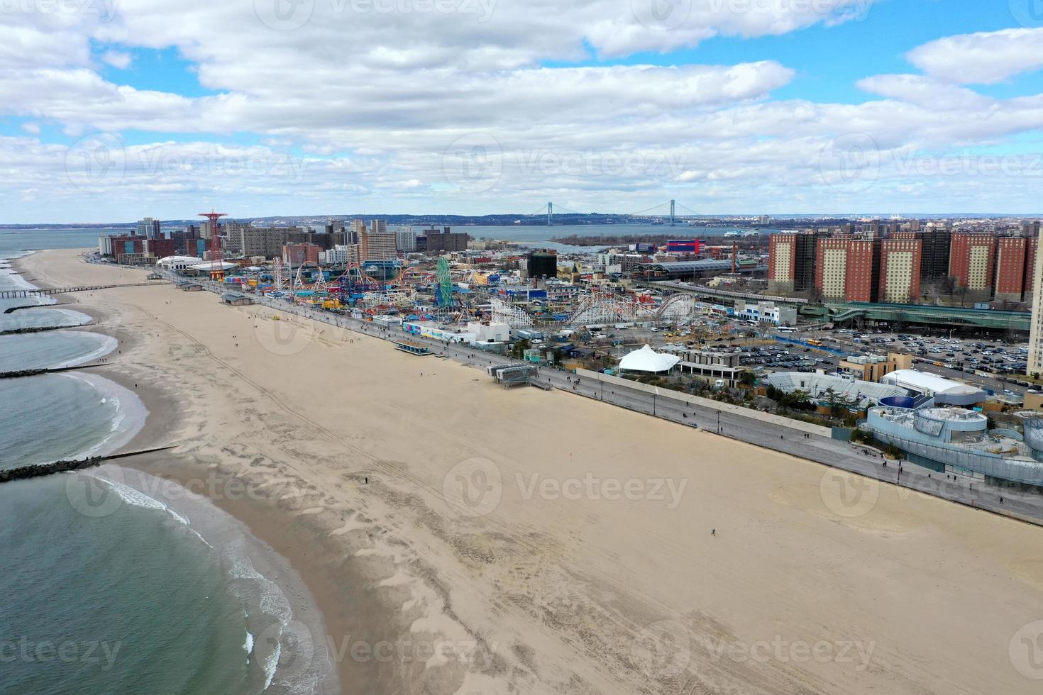 Brooklyn, New York - March 16, 2019 -  New York Aquarium on the beach in Coney Island New York City. photo