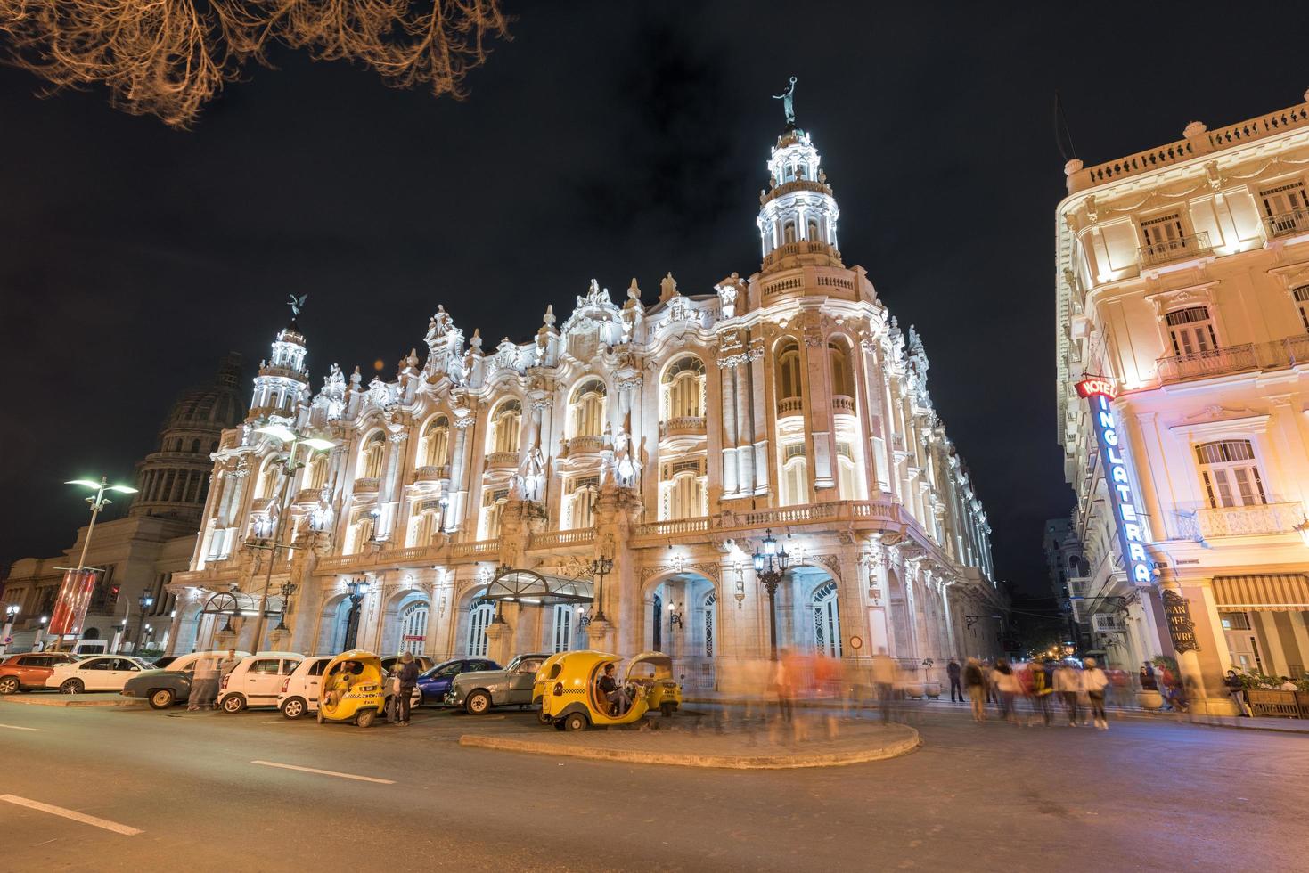 Havana, Cuba - January 8, 2017 -  The historic Hotel Inglaterra near the Central Park in Havana, Cuba. photo
