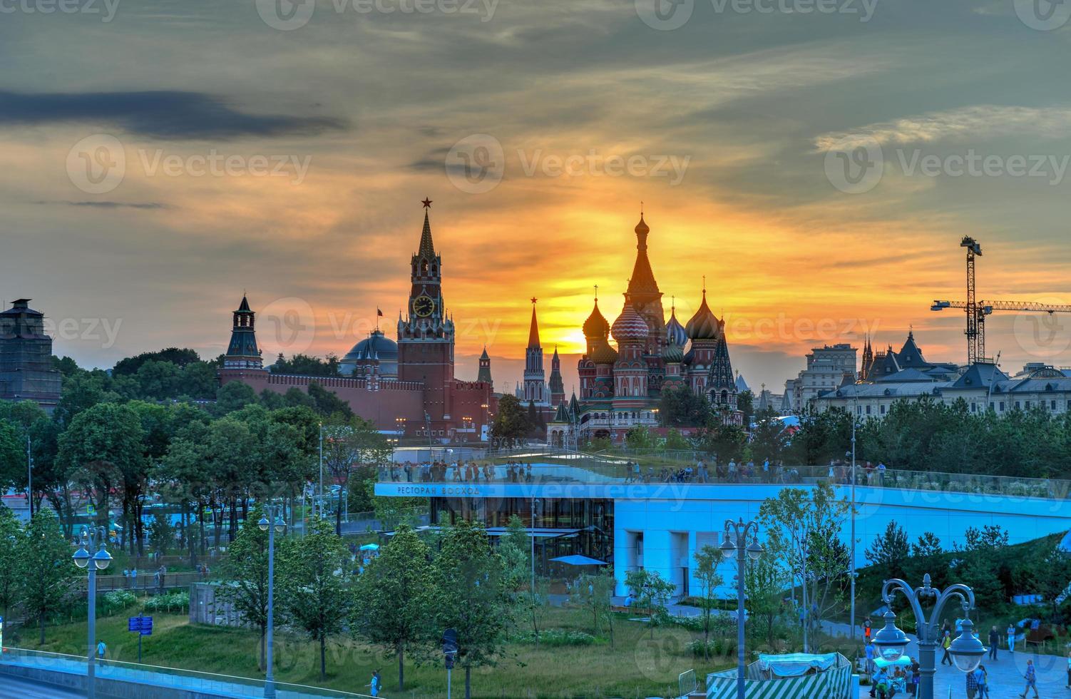 Moscow, Russia - Jun 23, 2018 -  St Basil's Cathedral viewed from Zaryadye Park, Moscow, Russia. photo