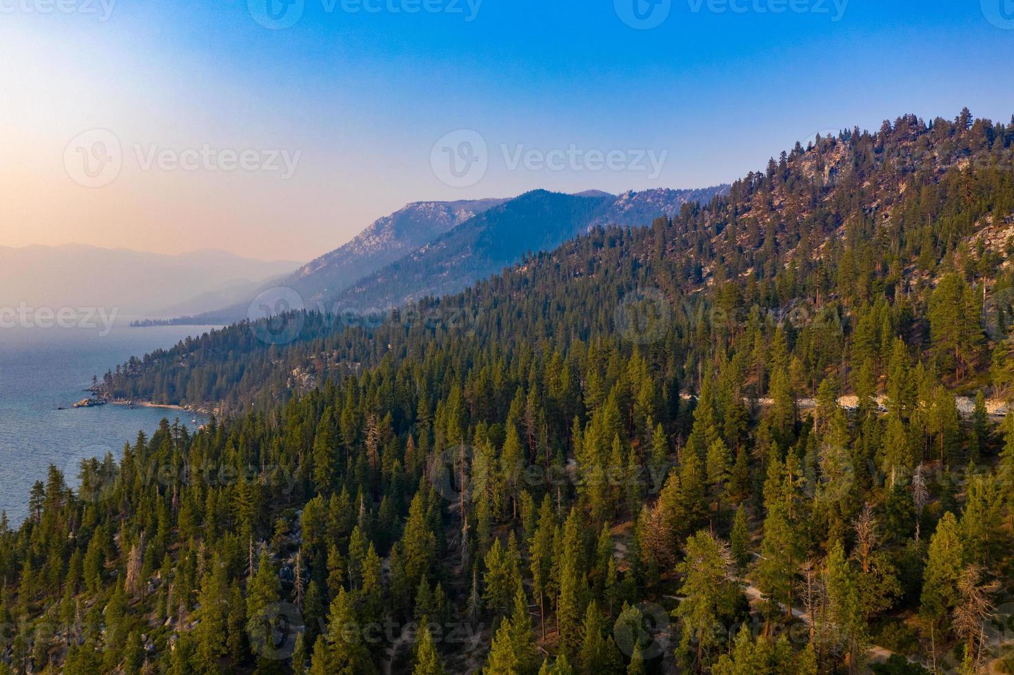 Secret Cove along Lake Tahoe in Nevada. Secret Cove is one of a series of beaches located along Highway 28 on the remote east shore of Lake Tahoe. photo