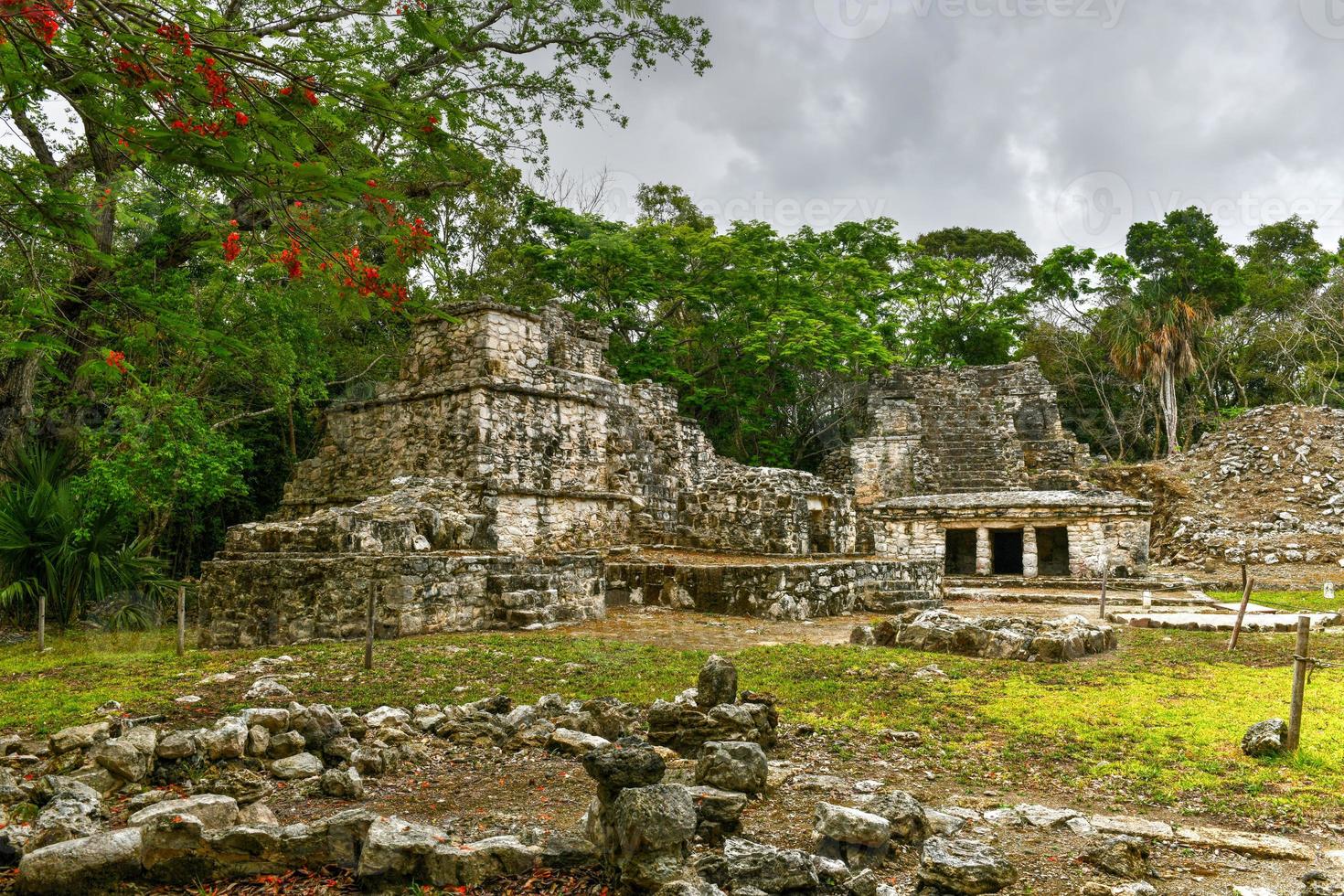 Muyil Mayan Ruins of Building 7H3 in Sian Kaan near Tulum, Mexico. photo