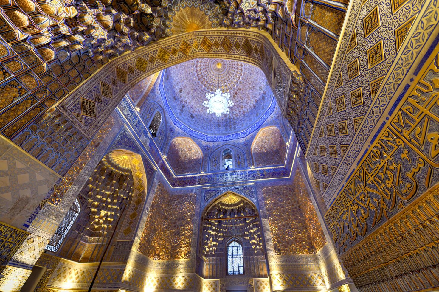 Samarkand, Uzbekistan - Jul 10, 2019 -  Gur-Emir Mausoleum of Tamerlane and his family in Samarkand, Uzbekistan. The building complex dates from the 15th century. photo