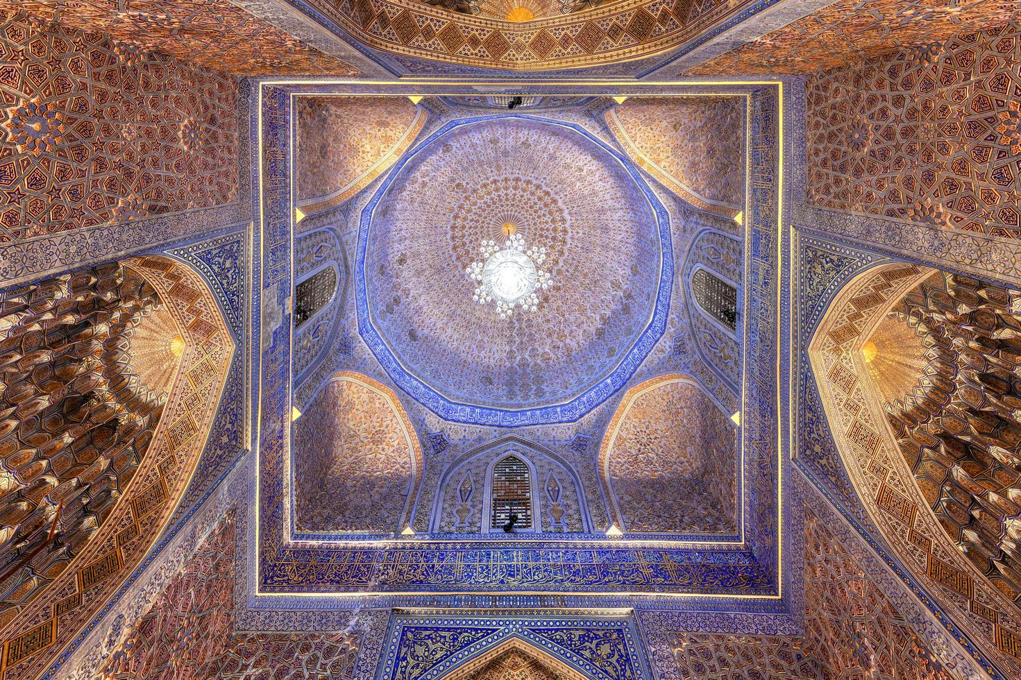 Samarkand, Uzbekistan - Jul 10, 2019 -  Gur-Emir Mausoleum of Tamerlane and his family in Samarkand, Uzbekistan. The building complex dates from the 15th century. photo