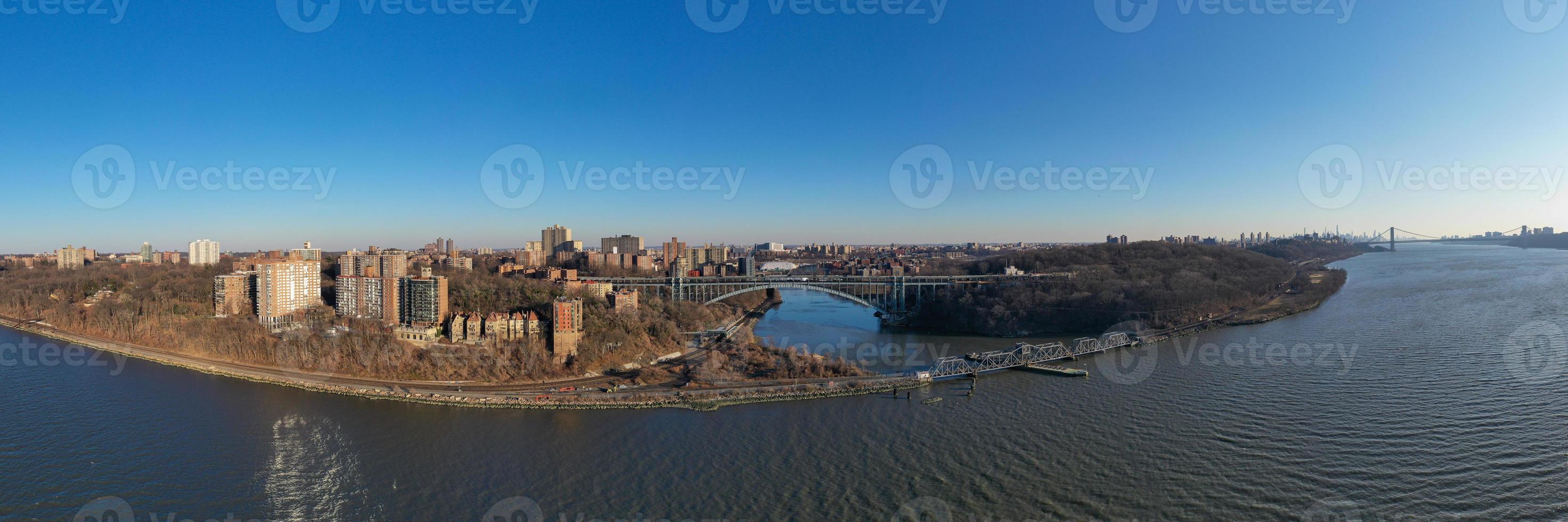 Henry Hudson and Spuyten Duyvil Bridges Spanning Spuyten Duyvil Creek Between the Bronx and Manhattan in New York City. photo