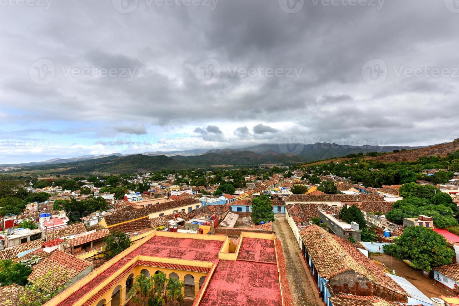 Panoramic view over the old part of Trinidad, Cuba, a UNESCO world heritage site. photo