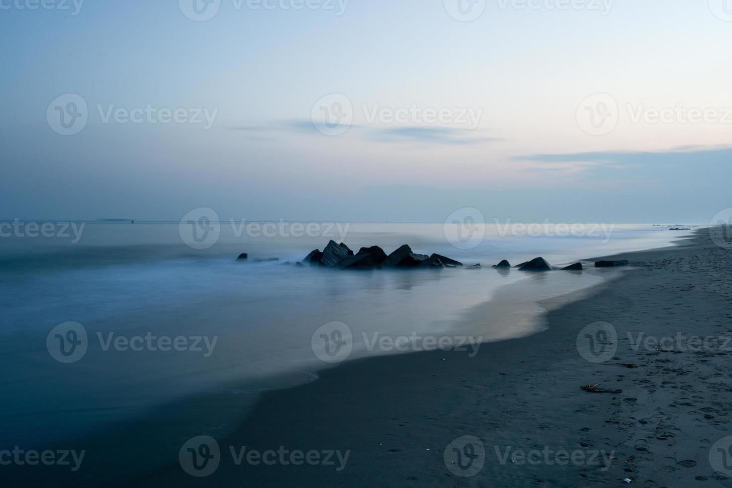 Rocks on a Misty Beach photo