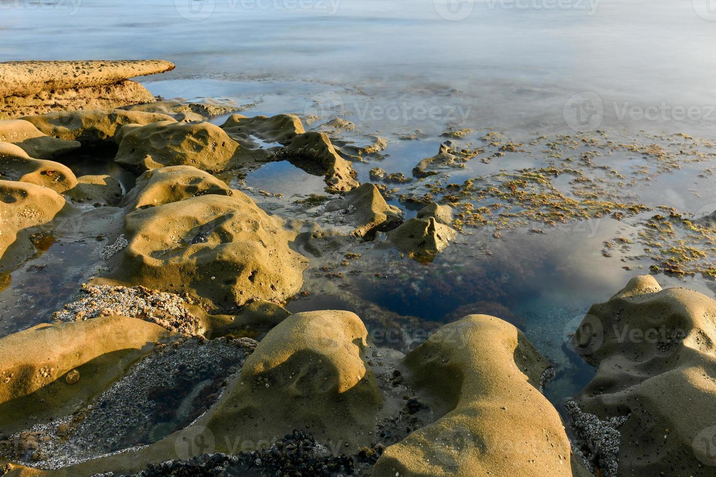 Sunset at the Tide Pools in La Jolla, San Diego, California. photo