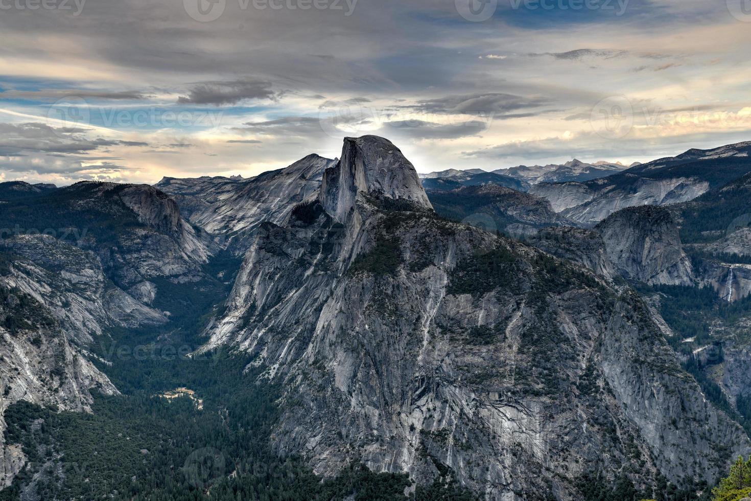 Glacier Point, an overlook with a commanding view of Yosemite Valley, Half Dome, Yosemite Falls, and Yosemite's high country. photo