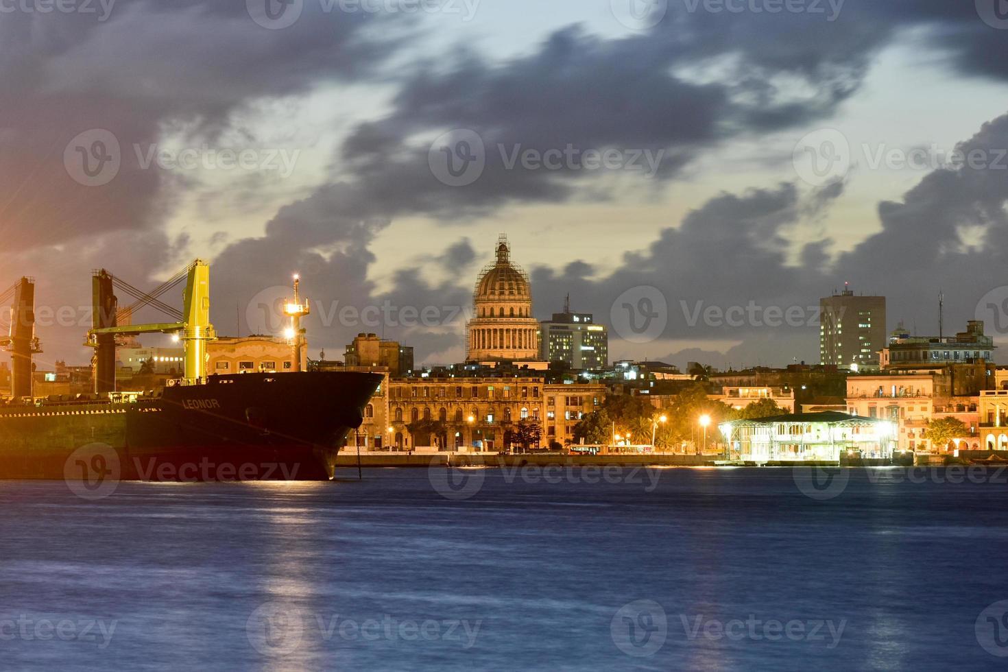Port of Havana view unto Old Havana from the neighborhood of Regla in Cuba. photo