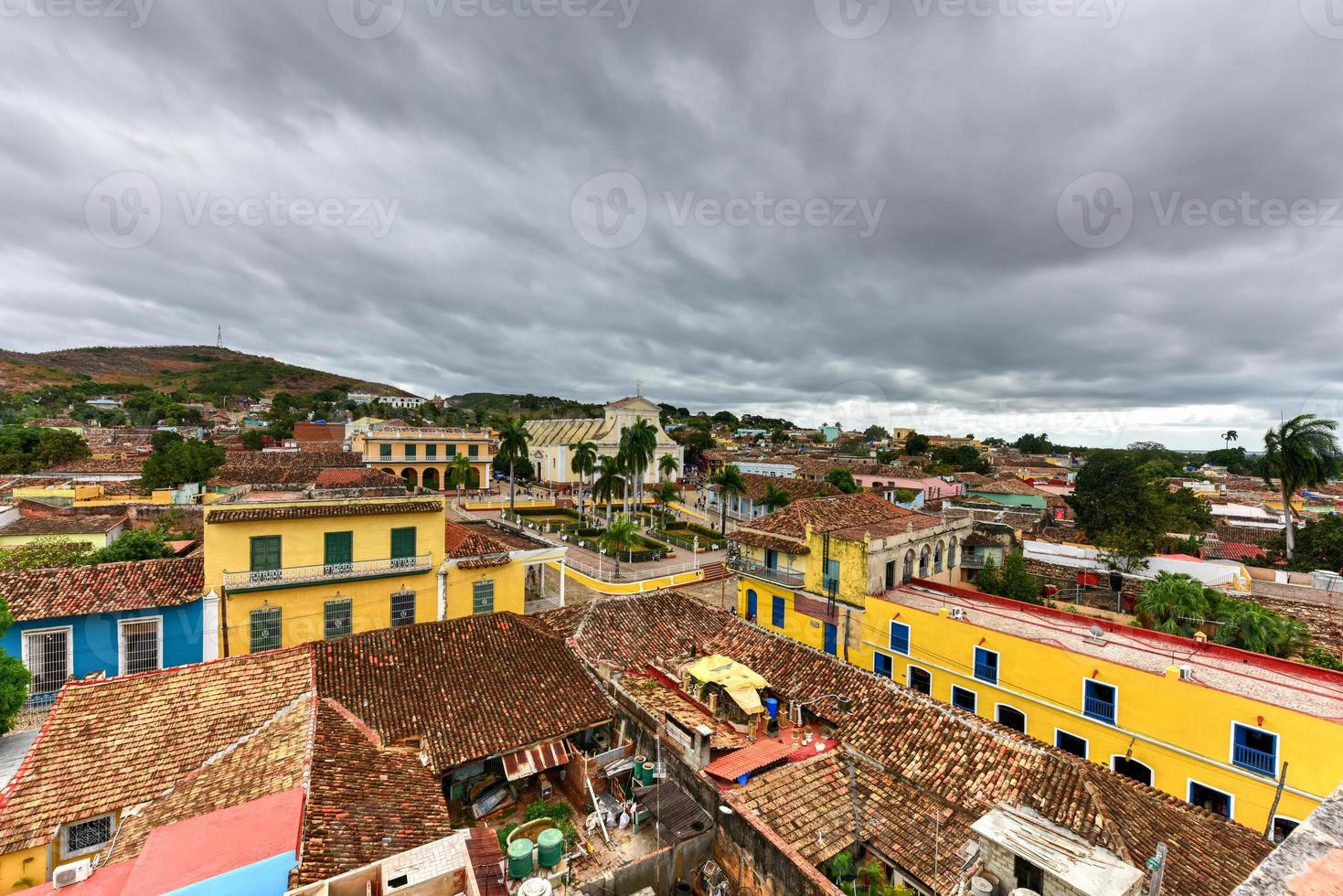Panoramic view over the old part of Trinidad, Cuba, a UNESCO world heritage site. photo