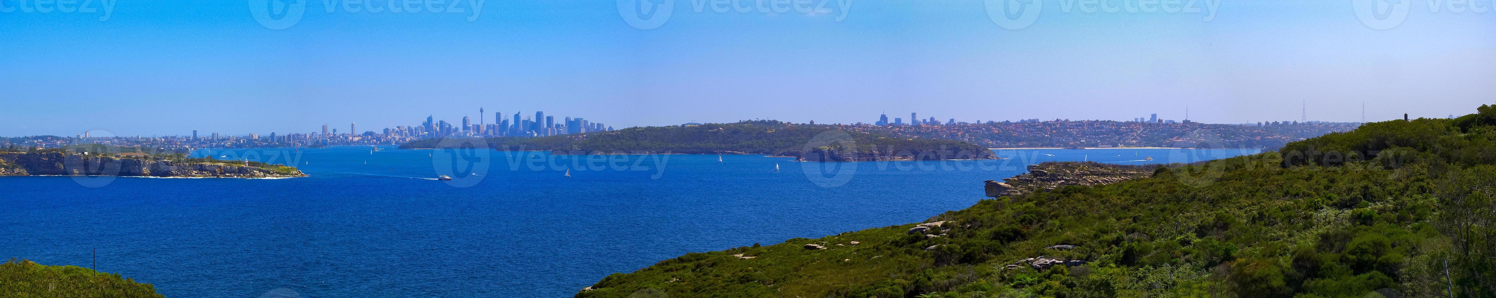 Panoramic view of the Sydney Skyline in Australia during the day. photo