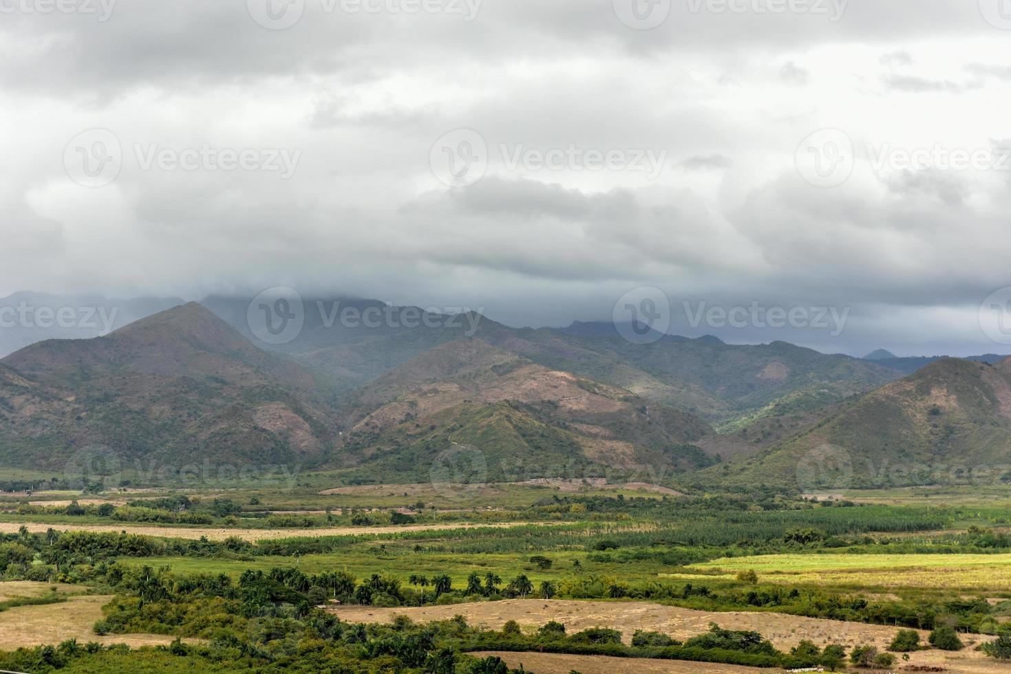 Panoramic view over the fields of Trinidad, Cuba. photo