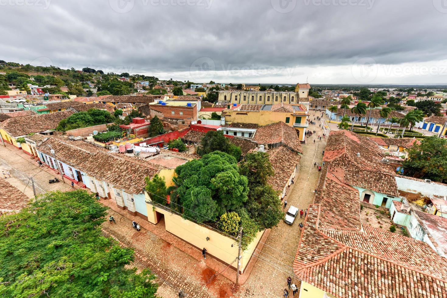 Panoramic view over the old part of Trinidad, Cuba, a UNESCO world heritage site. photo