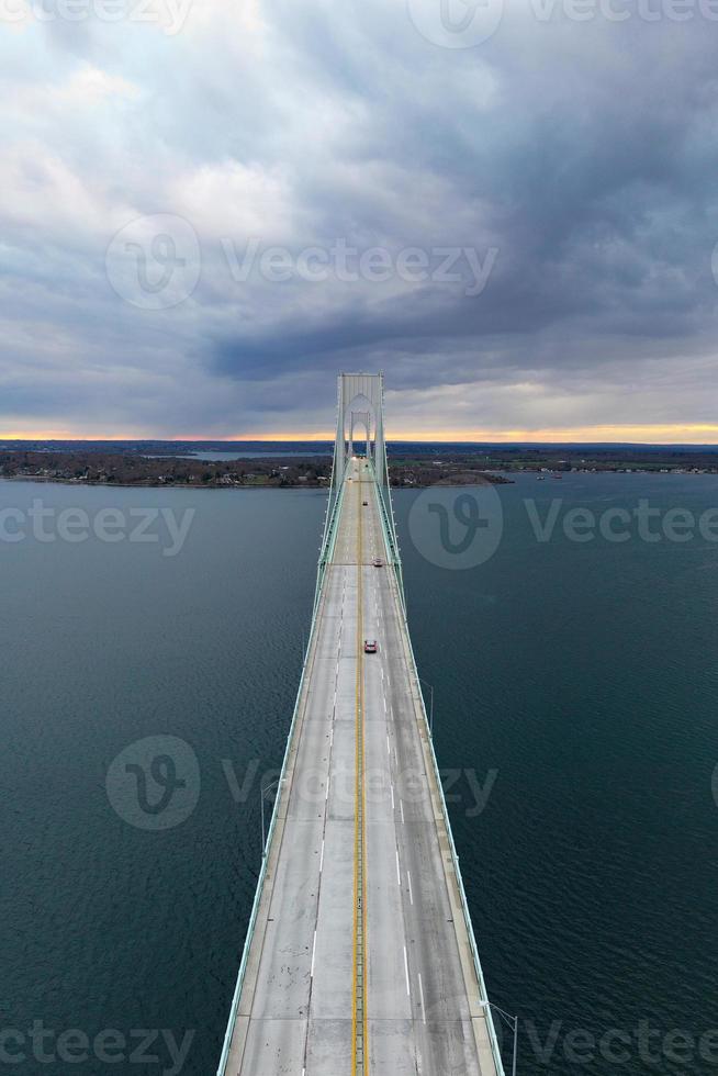 The Claiborne Pell Bridge is among the longest suspension bridges in the world located in Newport, RI, USA. photo