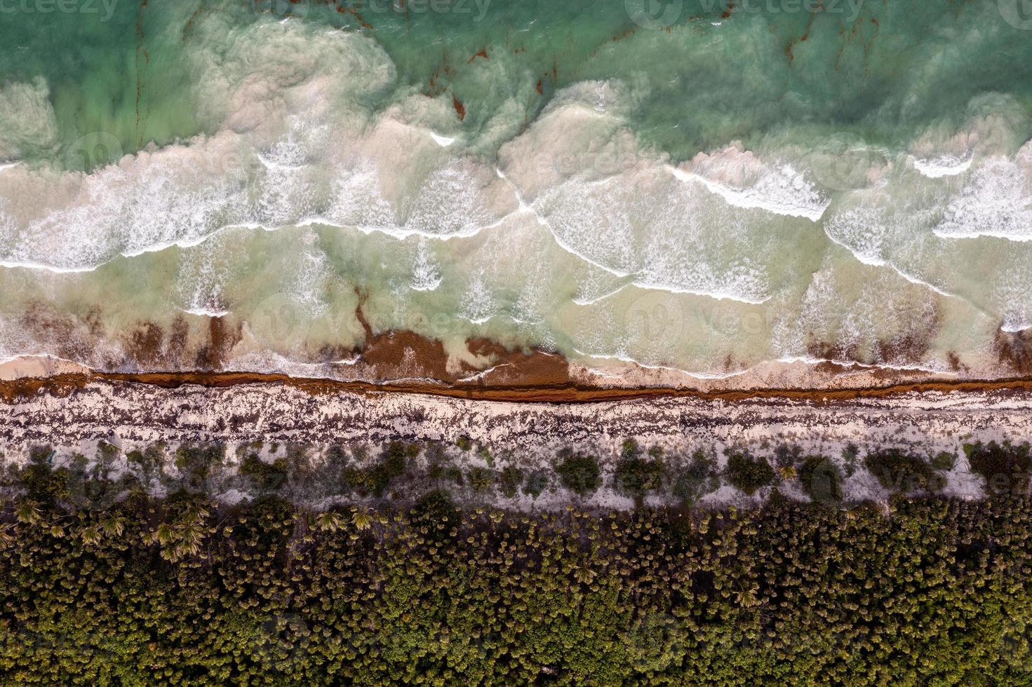 Scenic aerial landscape of the peninsula of Tulum in Quintana Roo, Mexico. photo