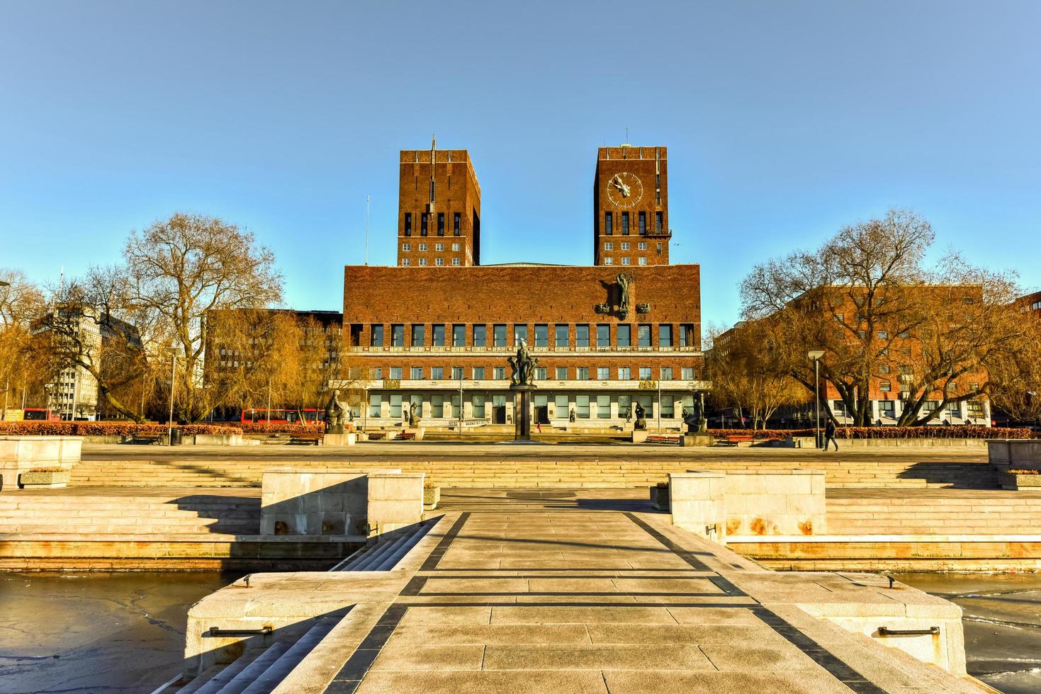 Oslo City Hall houses the city council, city administration, and art studios and galleries. photo