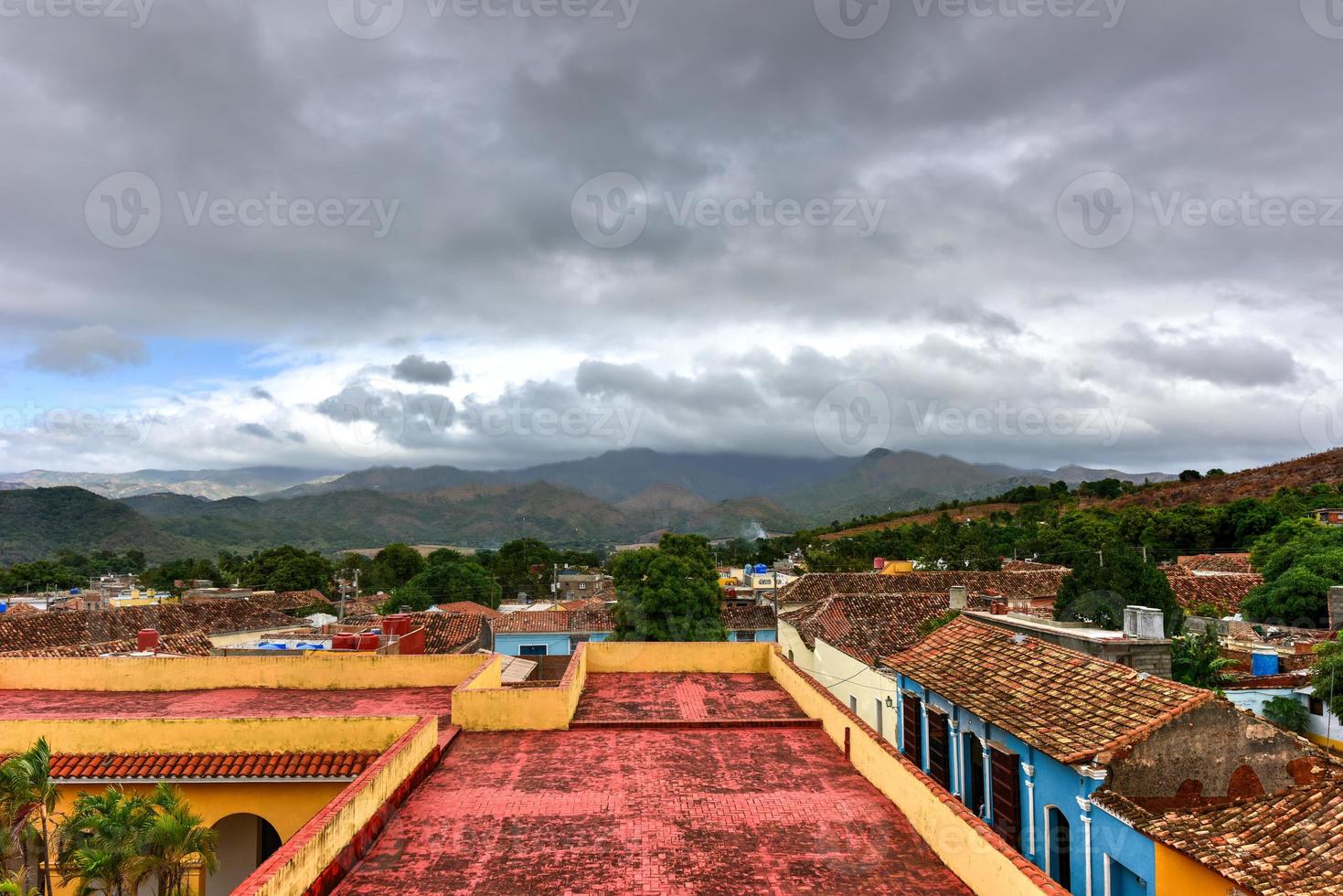 Panoramic view over the old part of Trinidad, Cuba, a UNESCO world heritage site. photo
