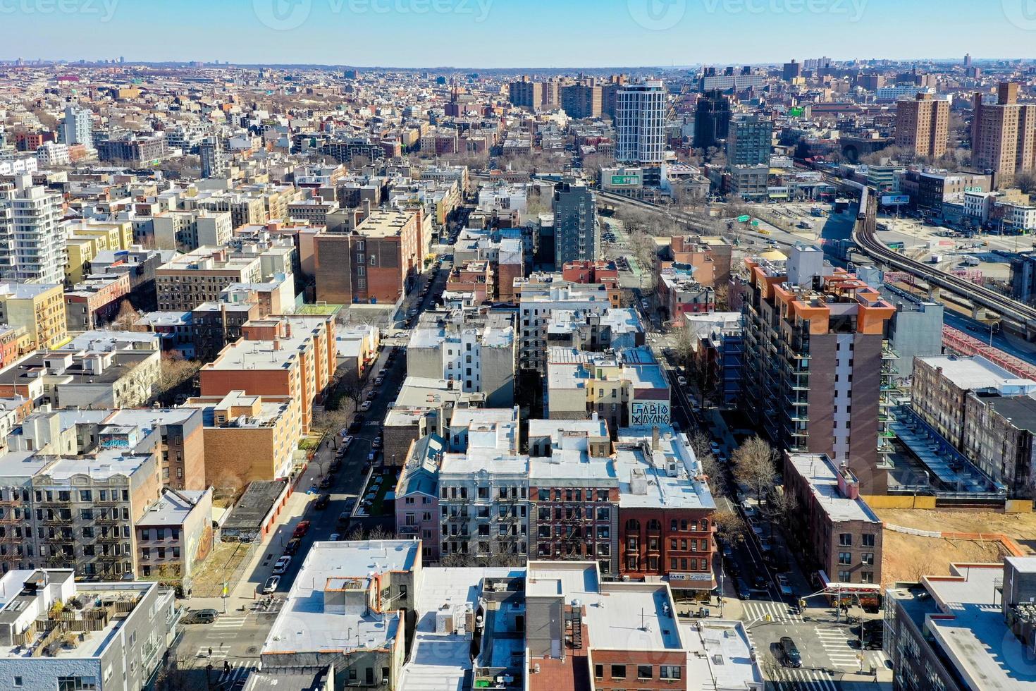 Aerial skyline view of the Williamsburg neighboorhood of Brooklyn, New York. photo