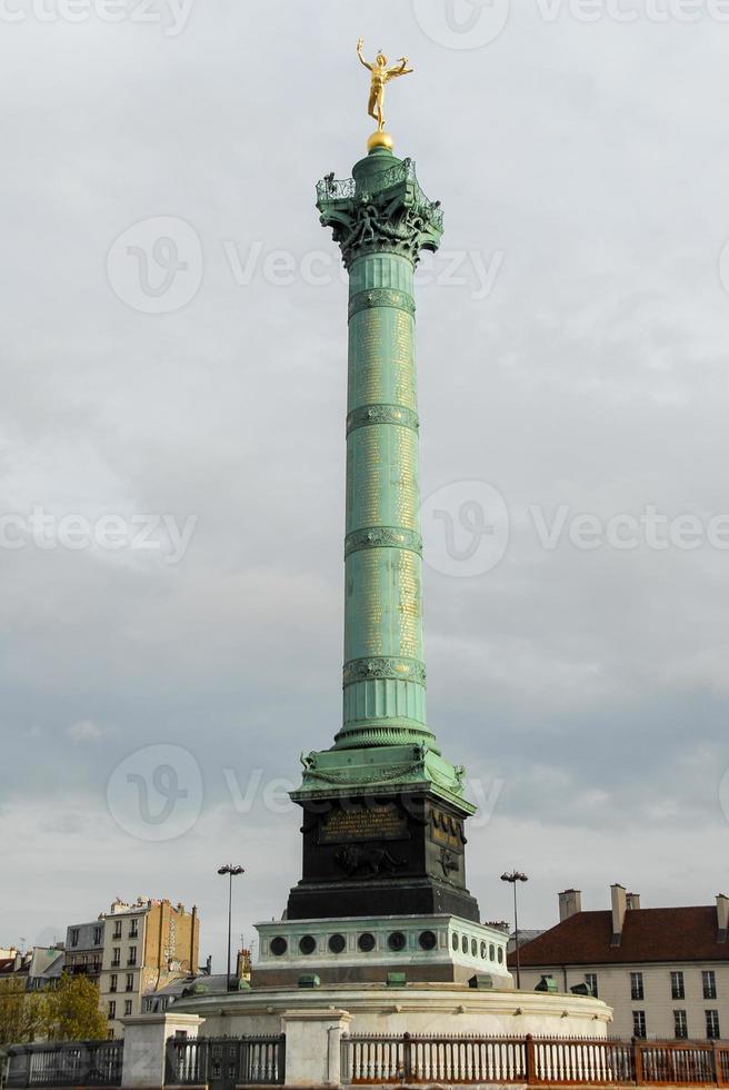 Paris, France - November 25, 2006 -  The July Column is a monument to the Revolution of 1830 on Place de la Bastille in Paris, France. photo