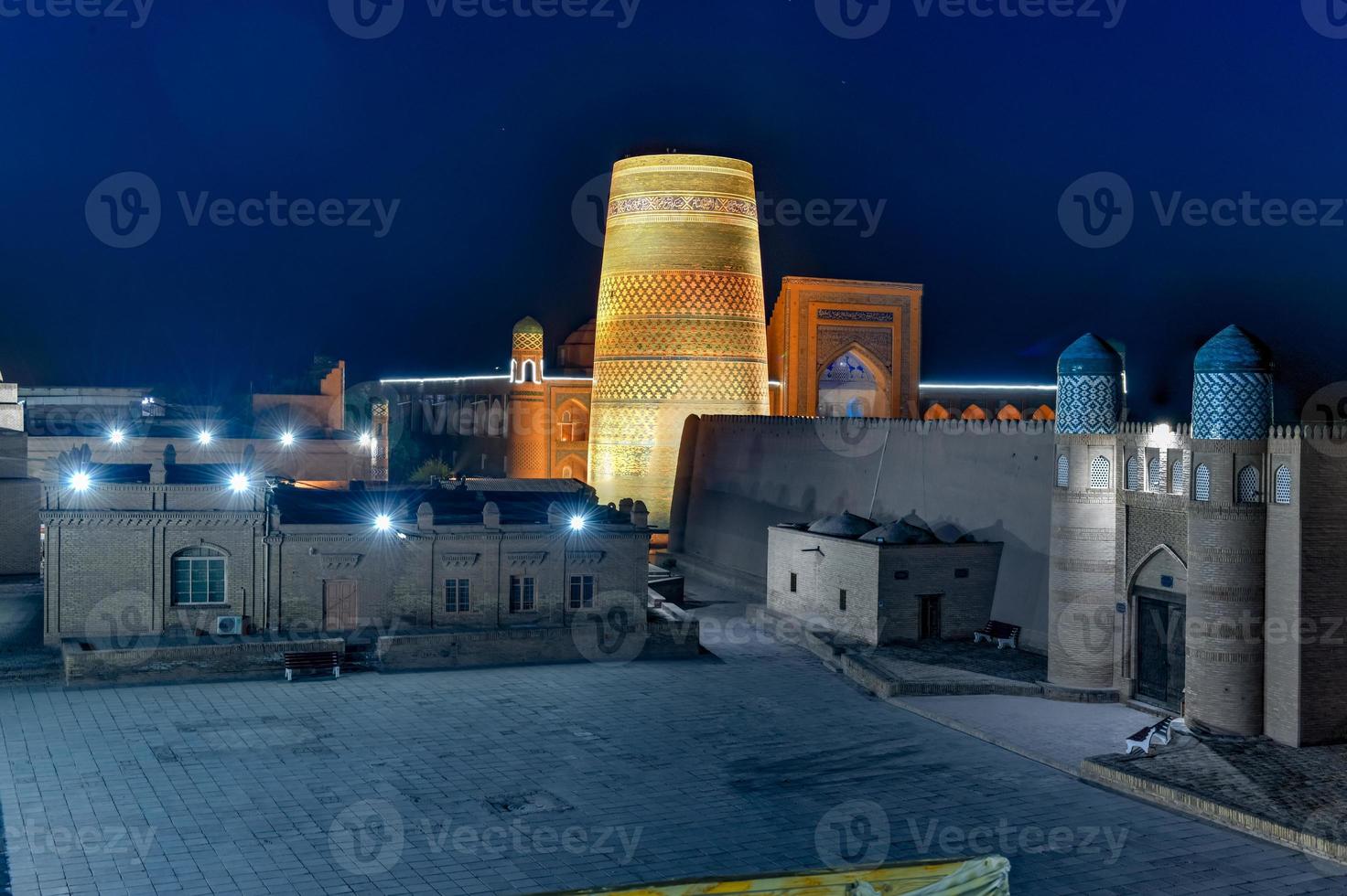 Historic architecture of Itchan Kala, walled inner town of the city of Khiva, Uzbekistan a UNESCO World Heritage Site. photo