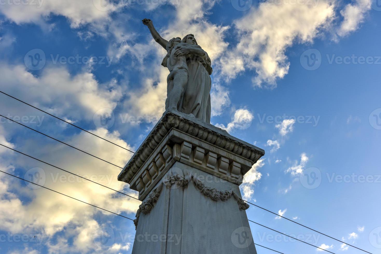 Statue along t main boulevard, Paseo El Prado in Cienfuegos, Cuba. photo
