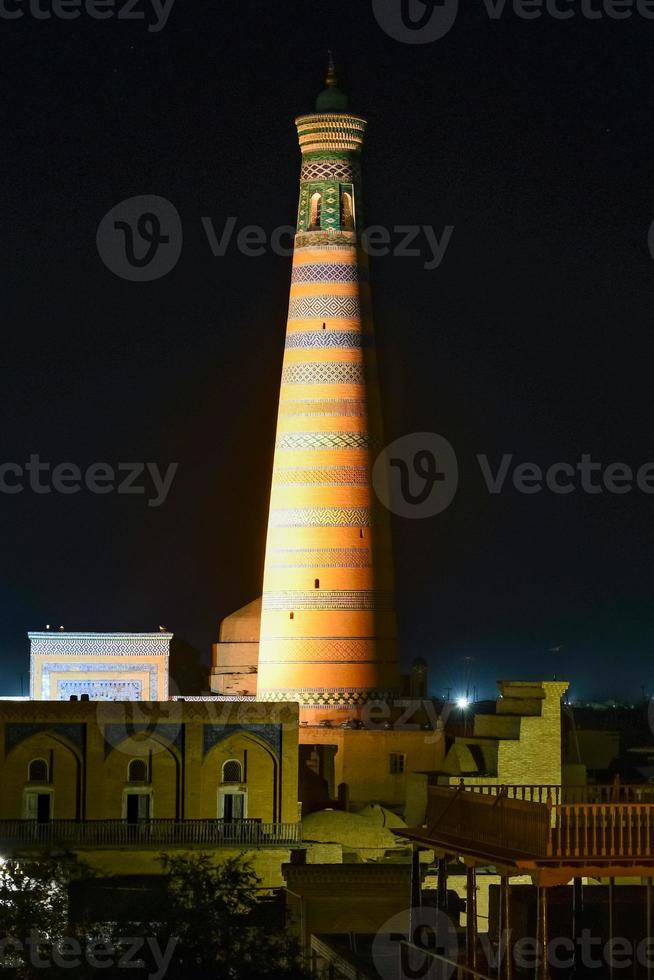 The architecture of the old city's madrassa and Islam Khoja Minaret. photo
