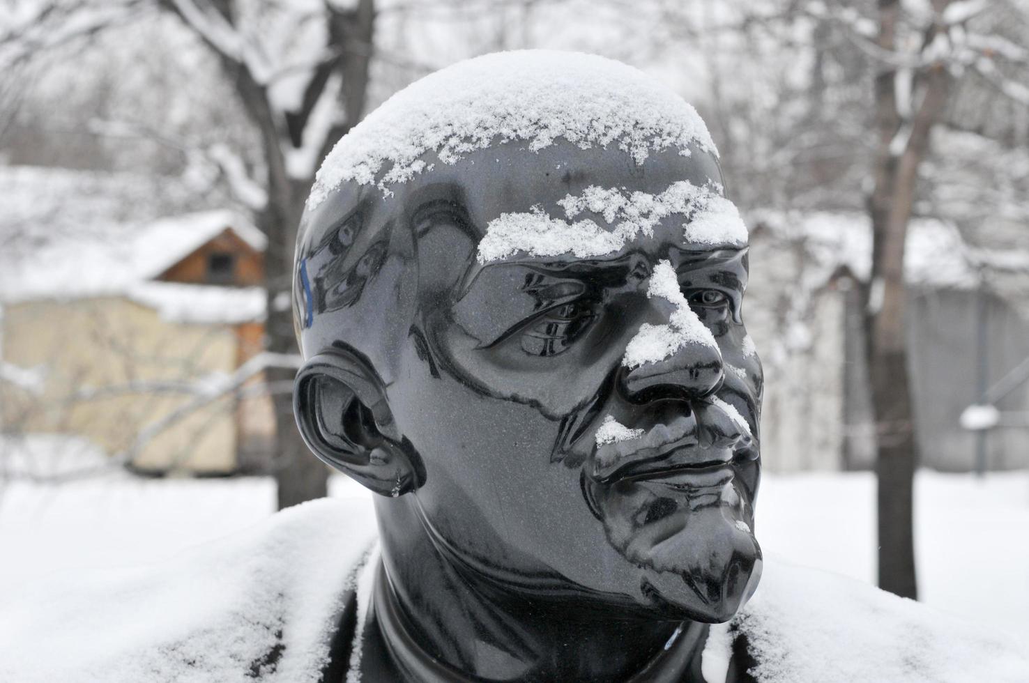 Fallen Monument Park also known as Muzeon Park of Arts with relics of the Soviet Union, Moscow, Russia, circa December 2021 photo