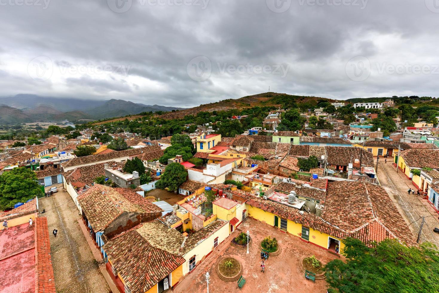 Panoramic view over the old part of Trinidad, Cuba, a UNESCO world heritage site. photo