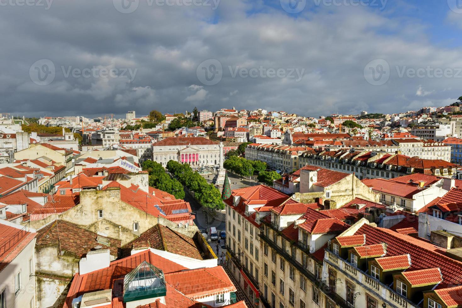 Panoramic view of the Lisbon Skyline in Portugal. photo