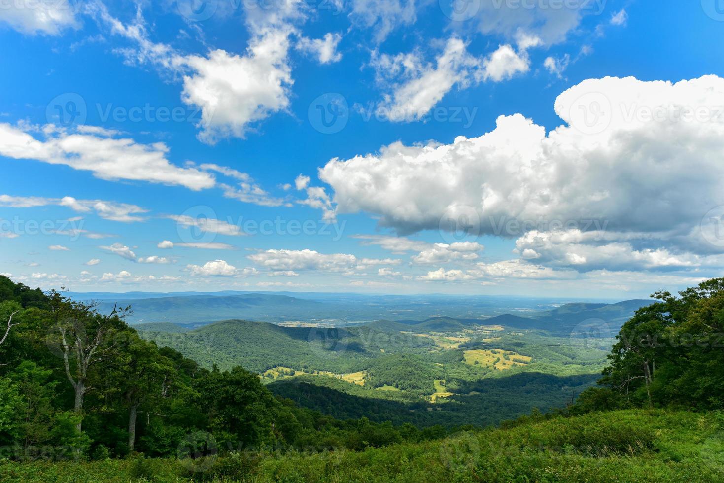 View of the Shenandoah Valley and Blue Ridge Mountains from Shenandoah National Park, Virginia photo