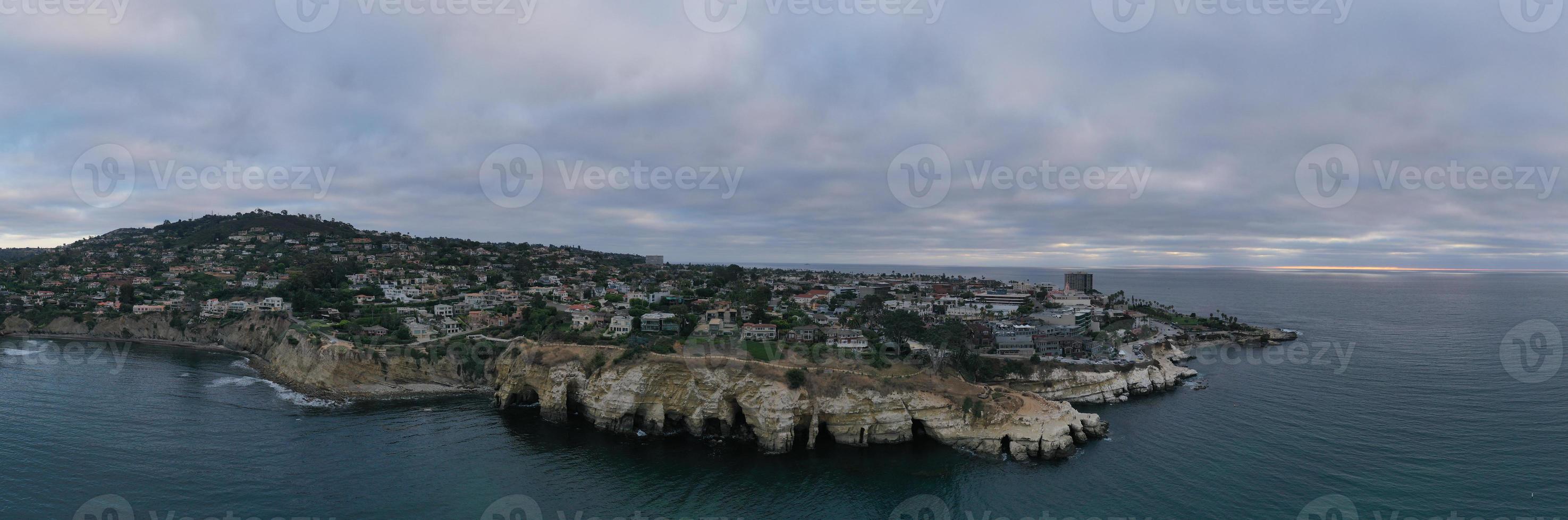 The Blue Waters of the Pacific Ocean Coastline Along the Beach of La Jolla, California. photo