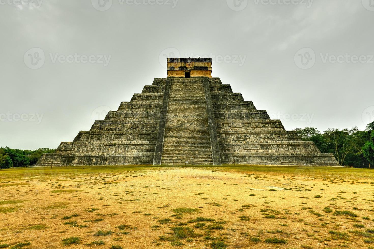 Pyramid of Kukulkan at Chichen Itza, the ancient Maya city in the Yucatan region of Mexico. photo