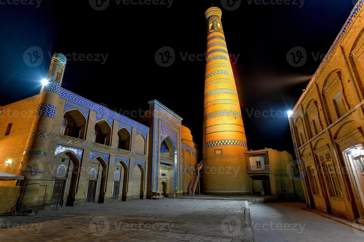 The architecture of the old city's madrassa and Islam Khoja Minaret. photo