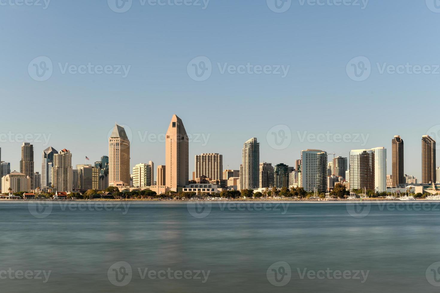 The downtown skyline of San Diego, California, USA at the Embarcadero. photo