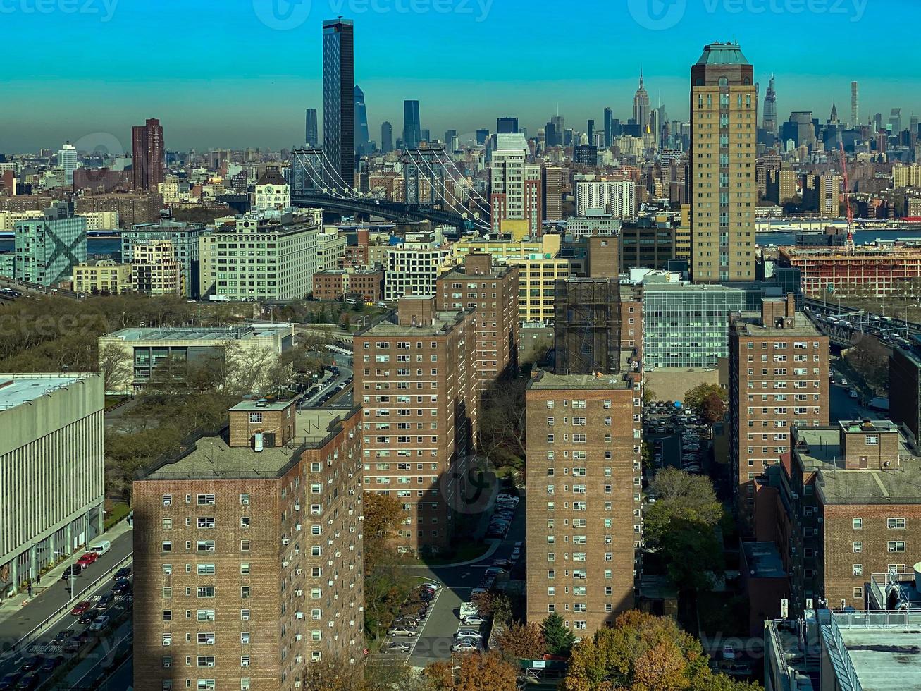 New York City Skyline looking from Downtown Brooklyn onto Downtown Manhattan. photo
