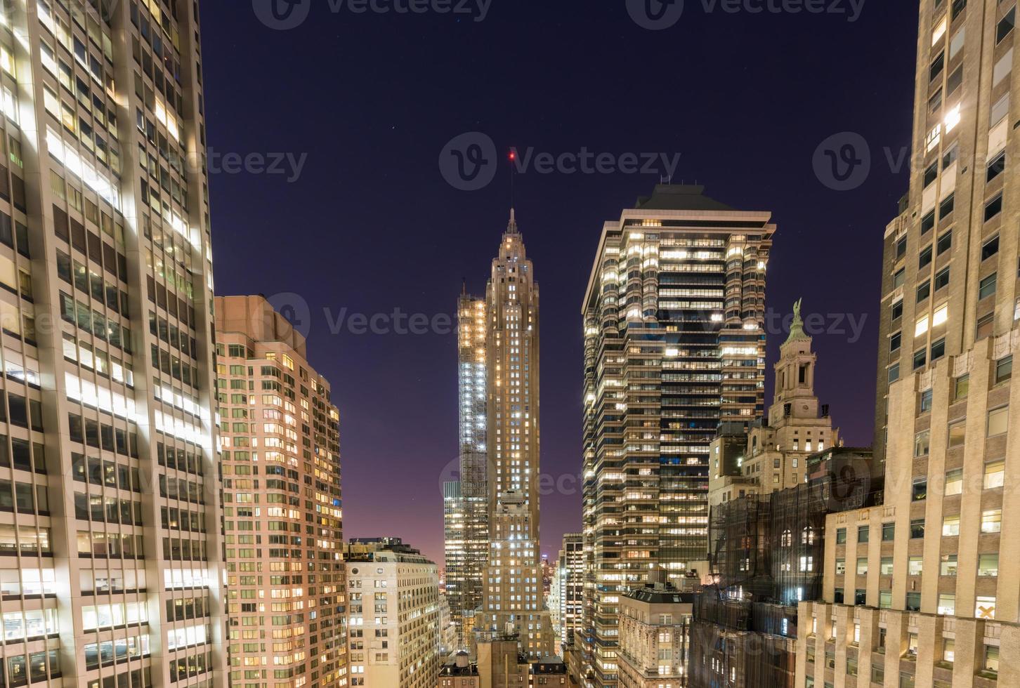 Downtown Manhattan at Night photo