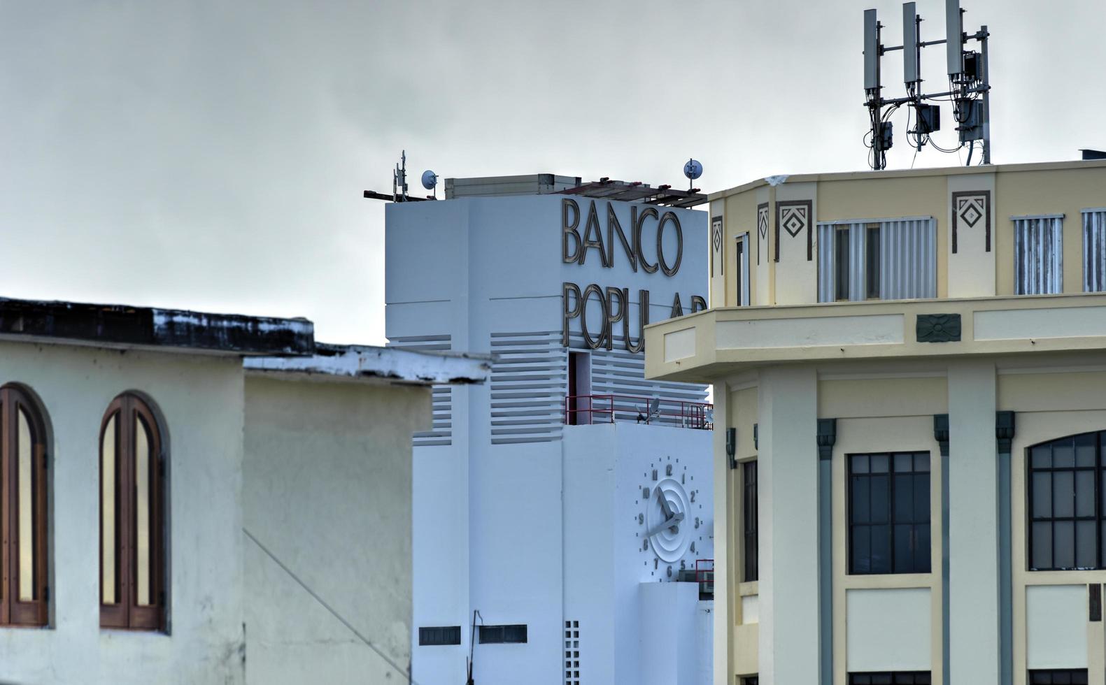 San Juan, Puerto Rico - December 27, 2015 -  Banco Popular in San Juan, Puerto Rico. The bank in the art deco style dates from 1893. photo