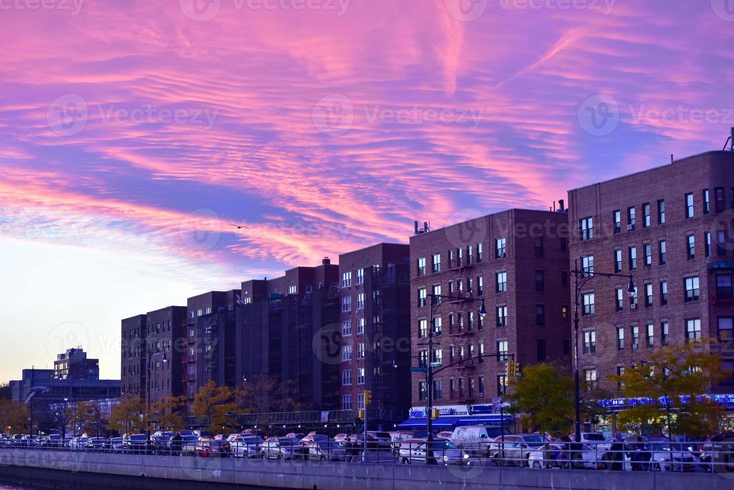 New York City - November 5, 2016 -  Sheepshead Bay neighborhood of Brooklyn at sunset in New York City. photo