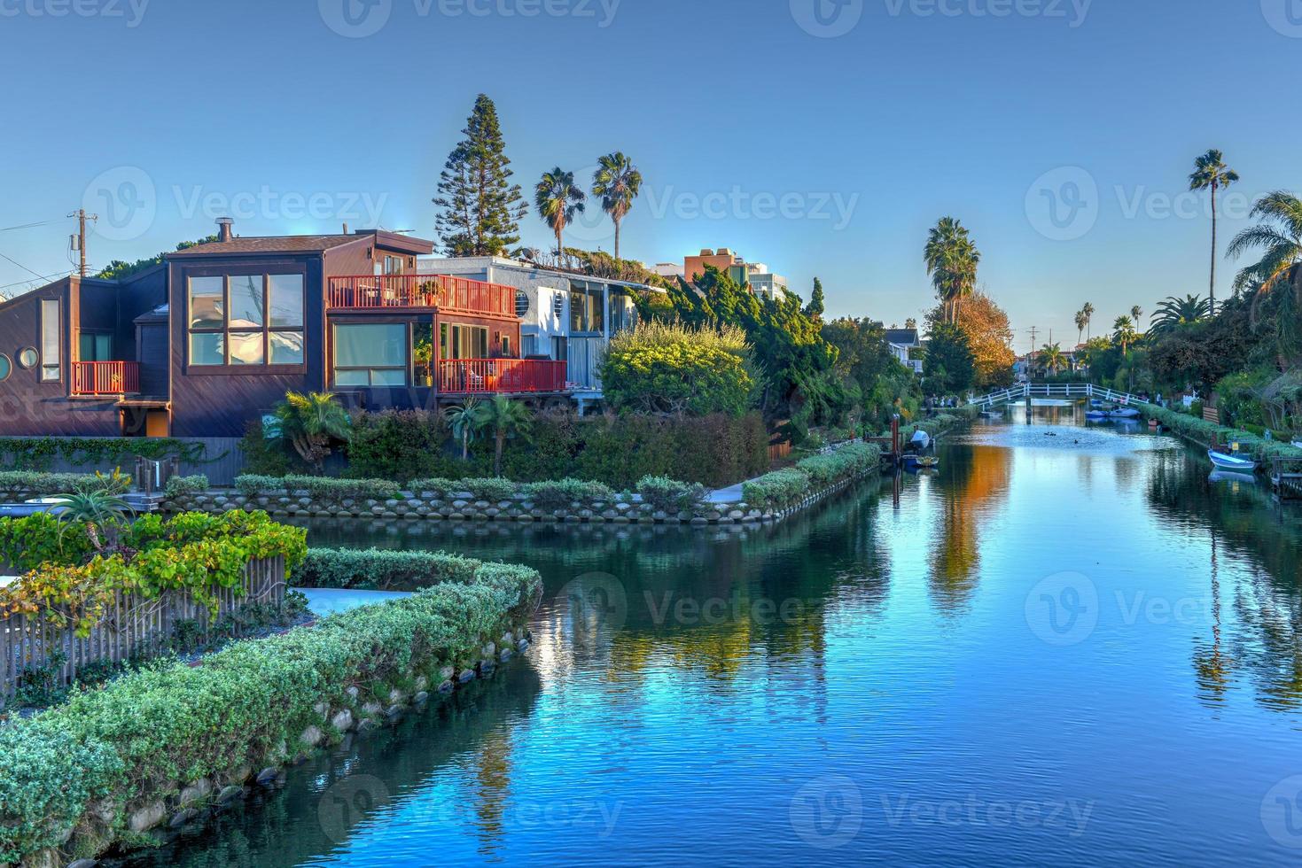 The iconic area of Venice canals in Venice, California, USA photo