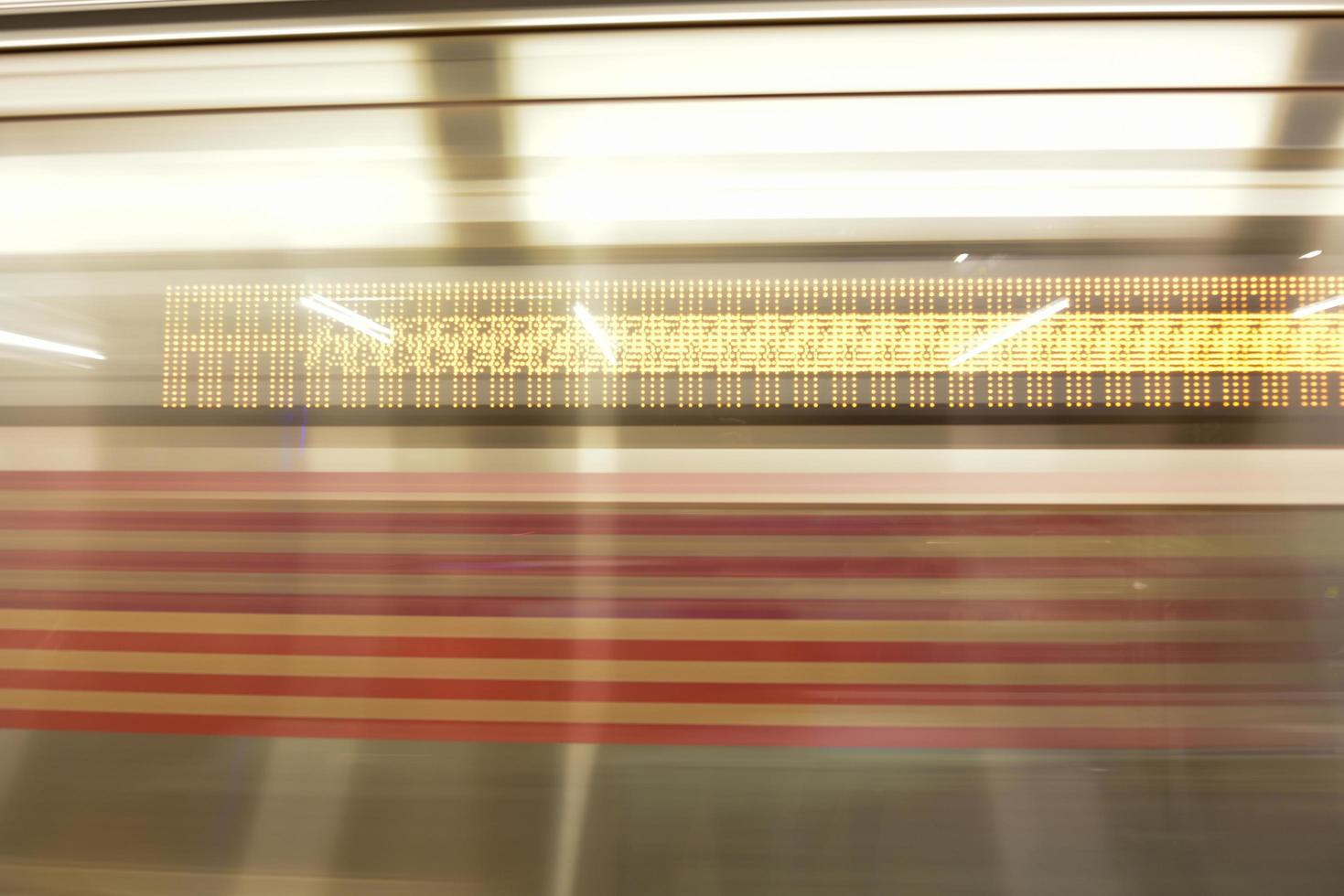 New York City - February 16, 2016 -  Passing train at the MTA 34th Street Subway Station, Herald Square in New York City. photo