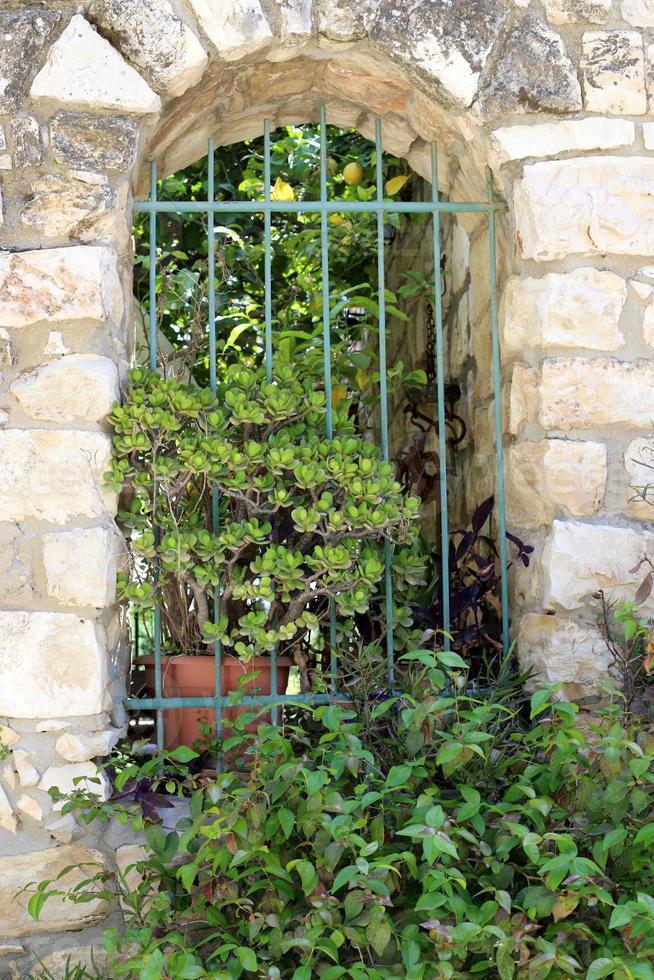 A small window in a residential building in a big city photo