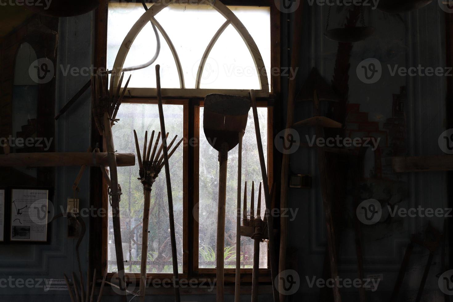 A small window in a residential building in a big city photo