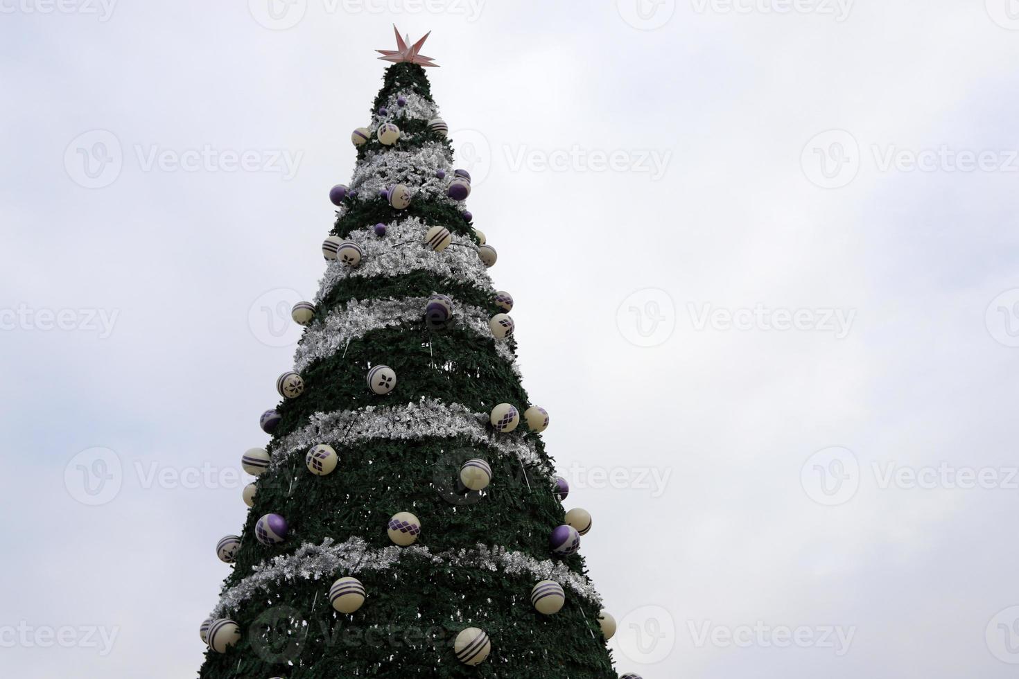 New Year tree in the town square in Israel. photo