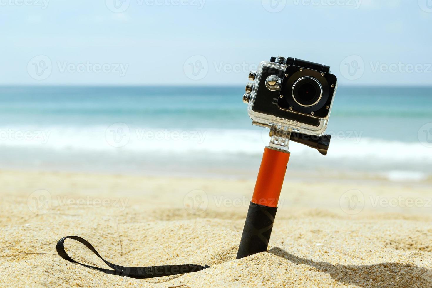 Action camera on the beach photo