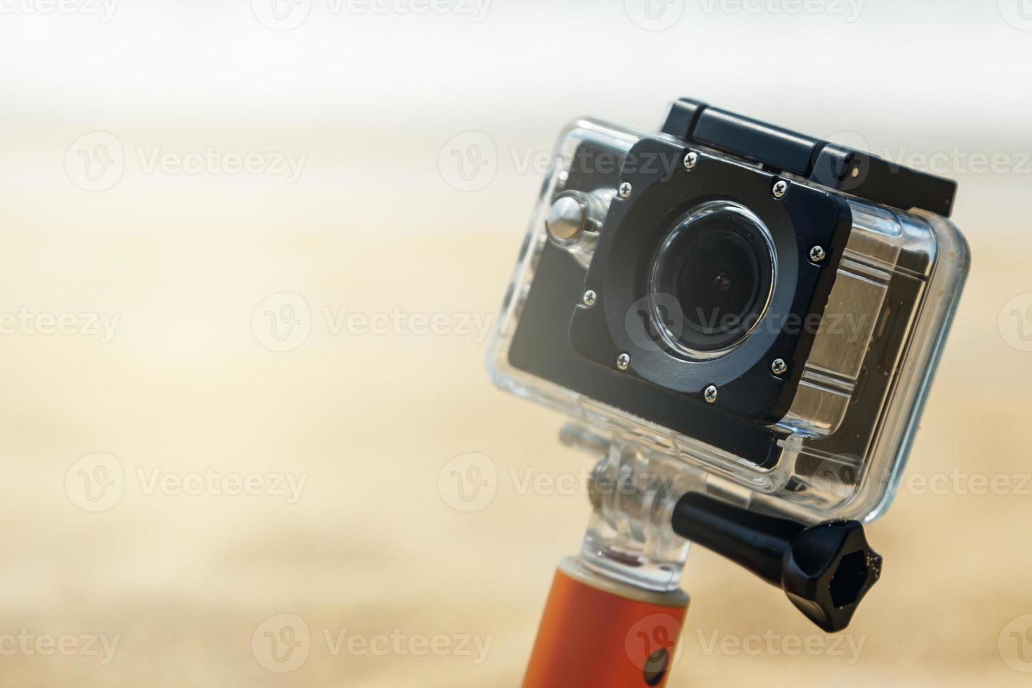 Action camera on the beach photo