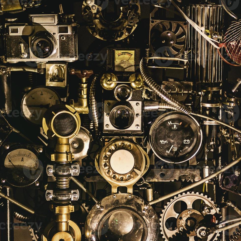 Steampunk mechanism view photo