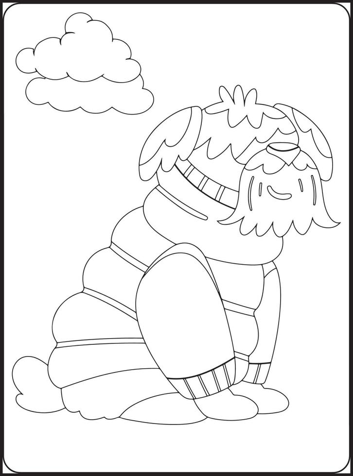 CUTE Winter Animals Coloring Pages vector
