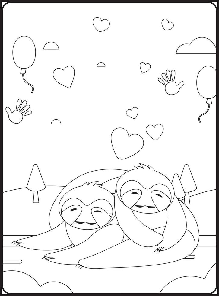 Valentine Day Coloring Pages vector